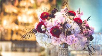 floral design and wedding ceremony details for great gatsby themed wedding