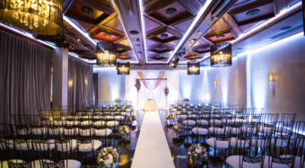 wedding ceremony in the sofia ballroom banquet hall